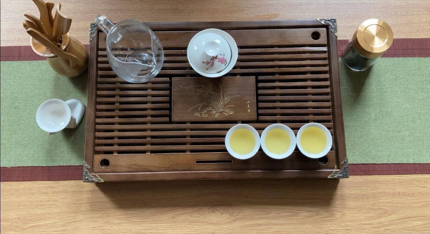 Chinese tea ceremony setting